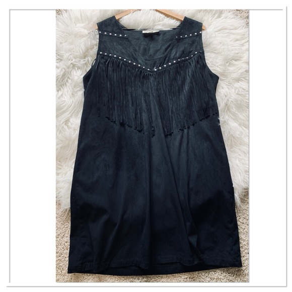 Idyllwind Dresses & Skirts - Idyllwind Queen Of Country Fringe Studded Mini Dress Black Size XXL